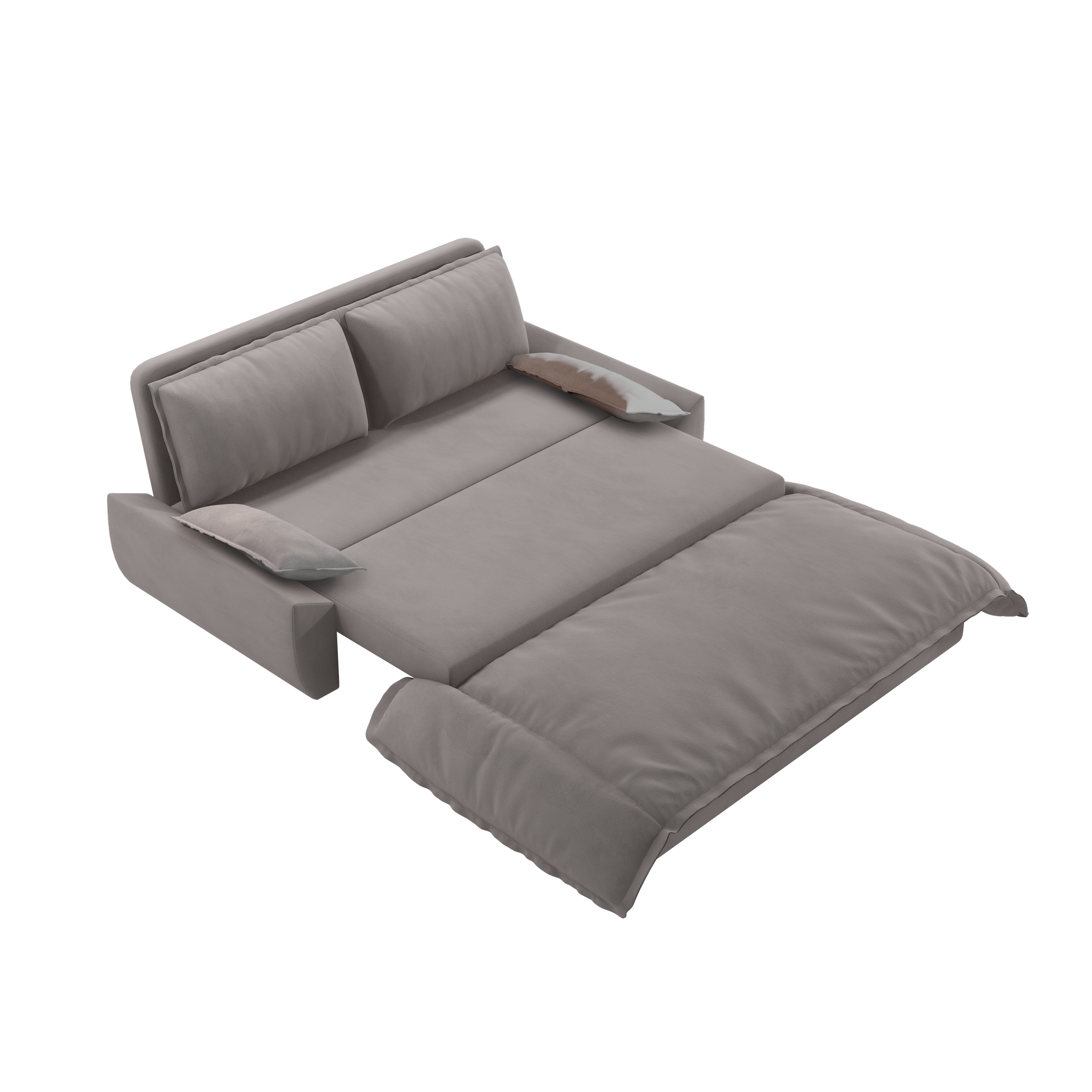 70.1" Queen Pull Out Sofa Bed, 3 In 1 Convertible Sleeper Sofa With 2 Soft Pillows,Multi Functional Velvet Loveseat Bed,Grey Old Sku:W1885P143788 W1885P154642 Grey Velvet 2 Seat