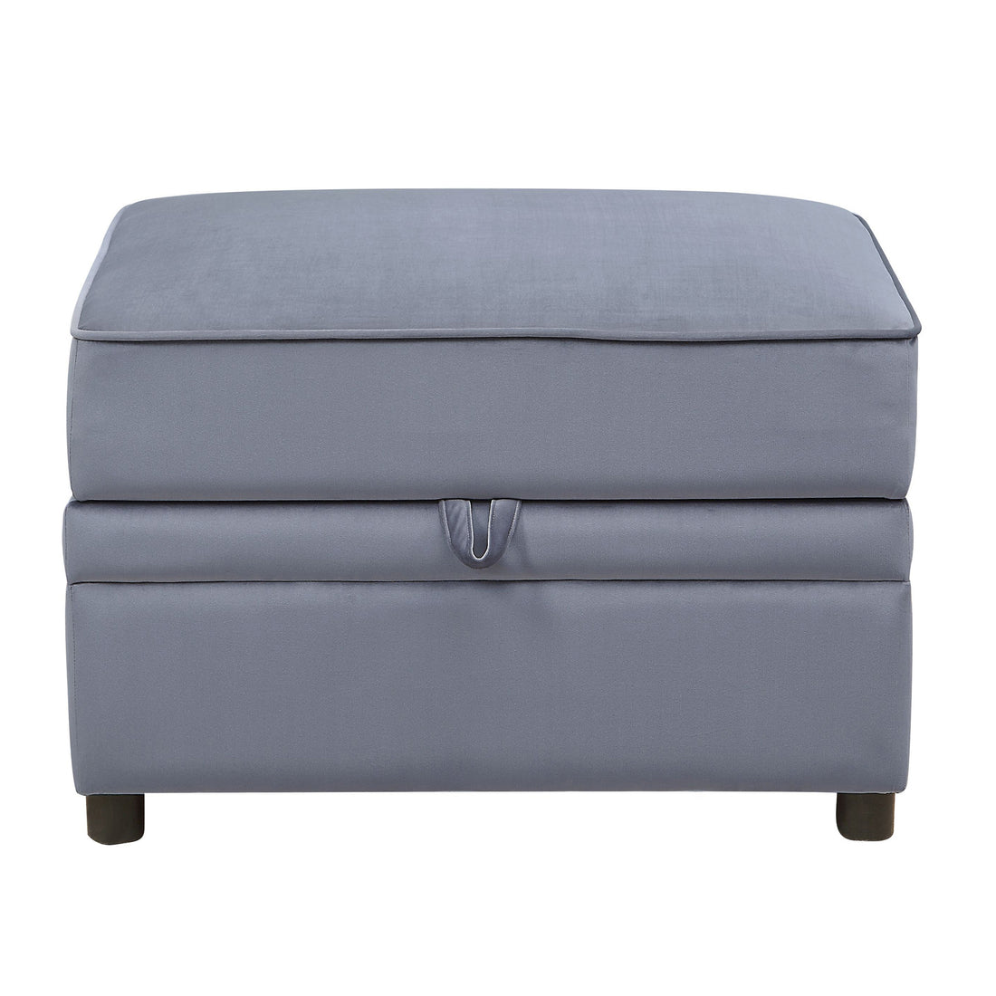 Grey Rectangle Storage Ottoman Wood Primary Living Space Grey Solid Pine With Storage Grey Velvet Backless Luxury Rectangle Armless Foam Velvet