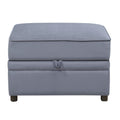 Grey Rectangle Storage Ottoman Wood Primary Living Space Grey Solid Pine With Storage Grey Velvet Backless Luxury Rectangle Armless Foam Velvet