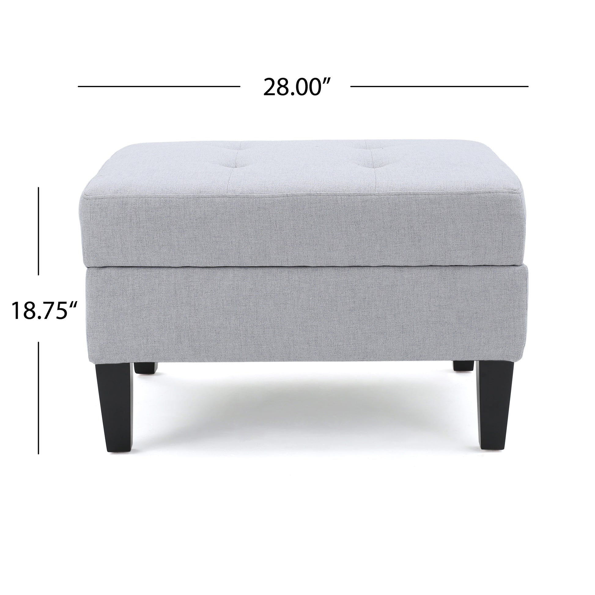 Storage Ottoman Light Grey Fabric