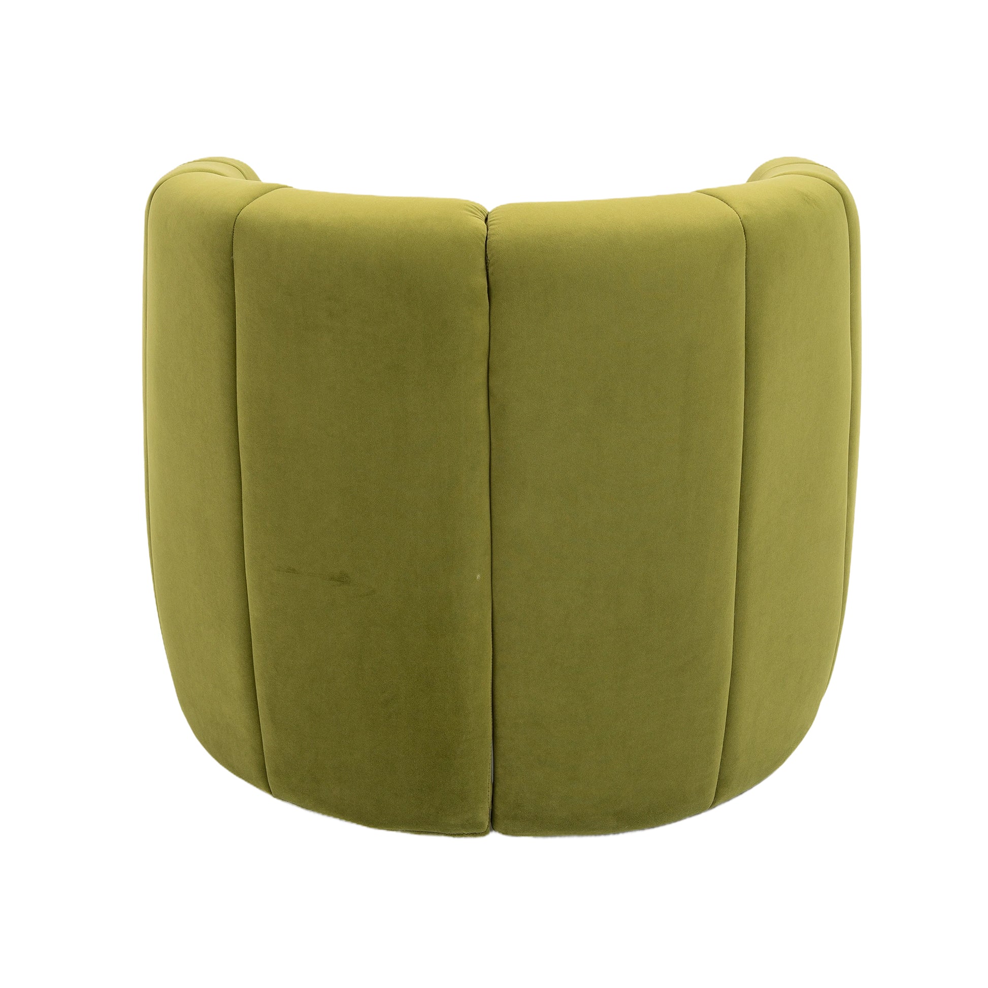 Coolmore Accent Chair With Ottoman, Mid Century Modern Barrel Chair Upholstered Club Tub Round Arms Chair For Living Room Bedroom Office Olive Green Velvet Olive Green Foam Velvet