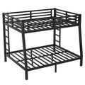 Metal Full Xl Over Queen Bunk Bed For Teens And Adults,Space Saving Noise Reduced No Box Spring Needed, Old Sku W1307S00020 Black Metal