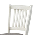 Wooden Counter Height Chair With Slatted Back, Set Of 2, Antique White White Solid Wood