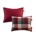 6 Piece Reversible Plaid Daybed Cover Set Red Daybed Red Microfiber