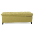 Juliana Storage Ottoman Green Fabric