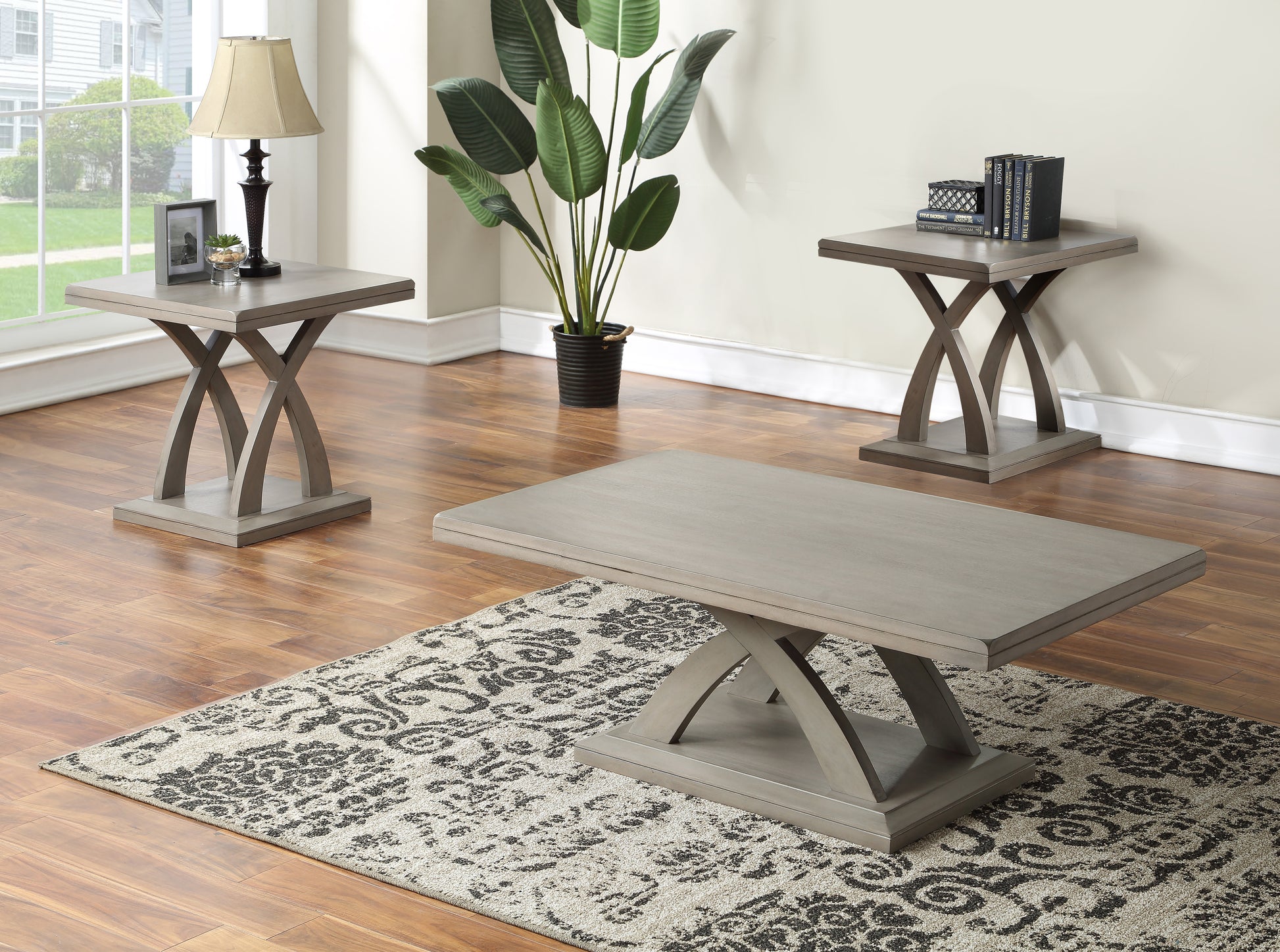 Jocelyn 3 Piece Table Set Sofa, End, Coffee Tables Gray Gray Wood