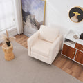 Swivel Barrel Chair For Living Room,360 Degree Swivel Club Modern Accent Single Sofa Chair, Small Leisure Arm Chair For Nursery, Hotel, Bedroom, Office Beige Primary Living Space Modern Linen