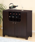 Wine Cabinet Red Cocoa With Two Doors Removeable Wine Bottle Rack Metal Wine Glass Racks Four Shelves Espresso Particle Board Mdf