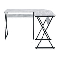 Antique White And Black L Shaped Writing Desk Black Grey Writting Desk Office Contemporary Rectangular Wood Metal Sled