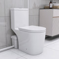 Upflush Toilet For Basement, 600W Macerating Toilet System With Powerful Dual Flush, Elongated 17.25 Ada Comfort, Soft Close Seat, 3 Water Inlets Connect To Sink, Shower, White White Modern Porcelain