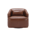 Coolmore Swivel Barrel Chair, Comfy Round Accent Sofa Chair For Living Room, 360 Degree Swivel Barrel Club Chair, Leisure Arm Chair For Nursery, Hotel, Bedroom, Office, Lounge Brown Pu Brown Pu Primary Living Space Foam Pu Leather