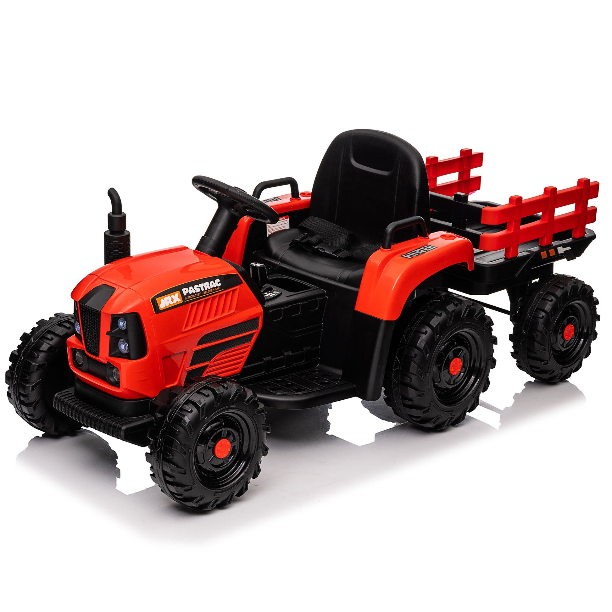 Ride On Tractor With Trailer,24V 400W Powered Electric Tractor Toy W R