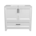 Solid Wood 36 Inch Bathroom Vanity With Single Sink Combo, Modern Vanity Cabinet With 2 Soft Closing Doors & 1 Full Extension Dovetail Drawer White 1 White 2 1 36 To 47 In 32 To 35 In Soft Close Doors Bathroom Freestanding Luxury,Modern 20 25 Inches