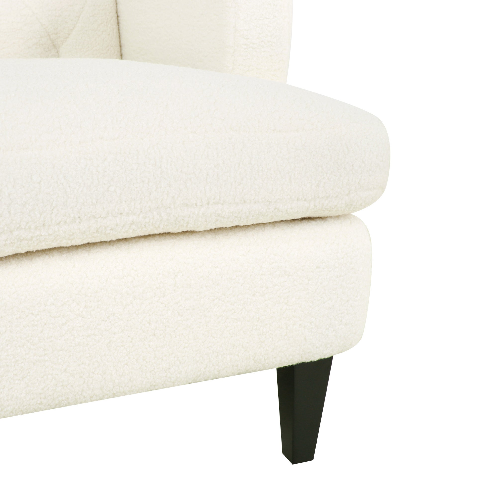 Upholstered Accent Chair Tufted Armchair For Living Room And Bedroom, Beige Beige Birch Foam Teddy