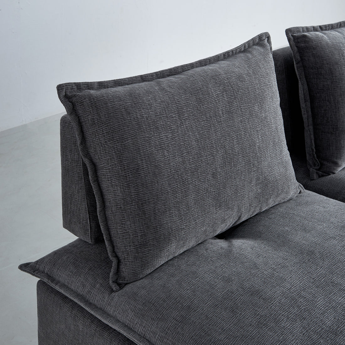 Modern Upholstered Chair Leisure Sofa Lounge Chair Removable Pillow Armless Accent Chair For Living Room, Bedroom, Corner Chair, Backrest Adjustable Fore And After Gray Wood Medium Soft Foam Chenille 1 Seat