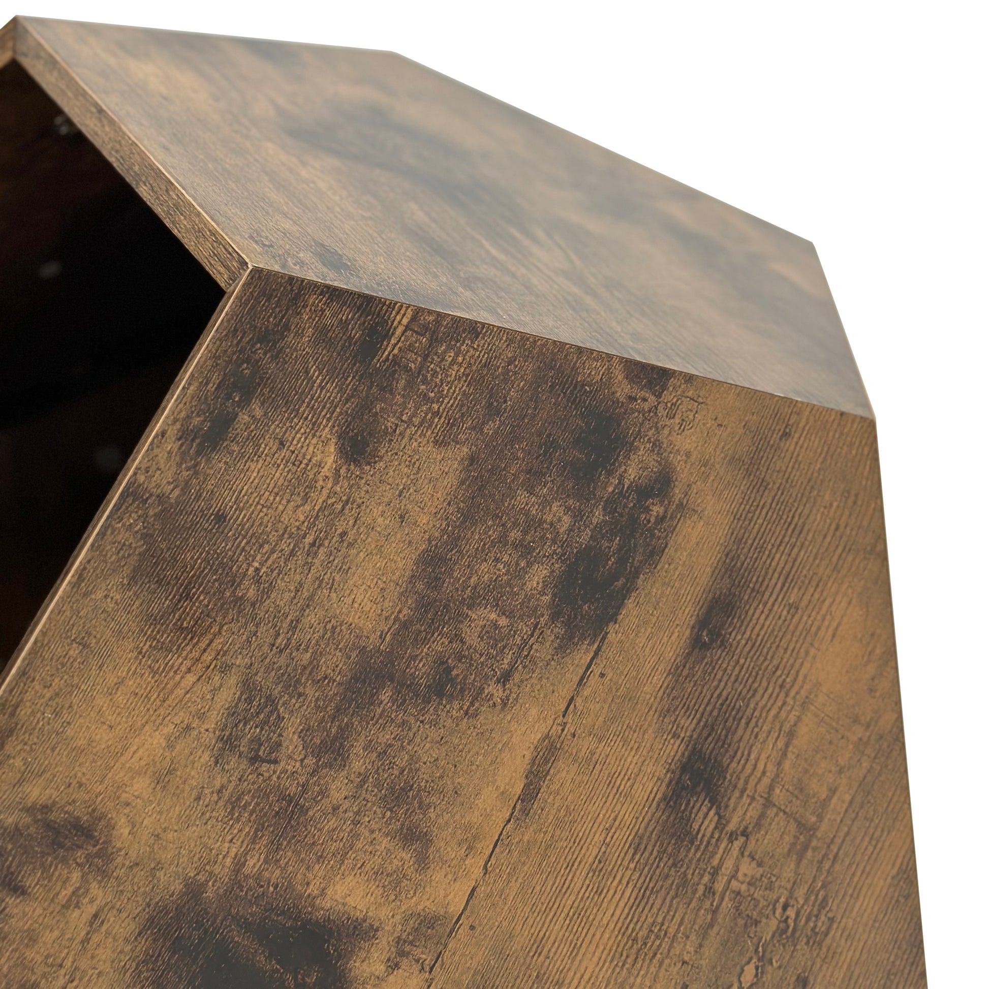 25.98'' Shaped Modern Pet Furniture Cat Kennel Side Table Mdf Multi Purpose Furniture Antique Wood Color Antique Brown Mdf