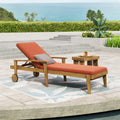 Jason Chaise Lounge Orange Wood Fabric