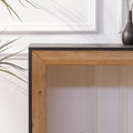 Black Natural Wooden Console Table Narrow Entryway Table Modern Couch Table Small Entry Way Tables, Easy Assembly, Multi Colors Black Natural Distressed Finish Desk Top Dining Room Mix Match,Modern Floor Mount Rectangular Console Tables Powder Coated