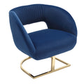 Coolmore Modern Chair With Velvet Fabric, Mid Century Chair With Wide Upholstered, Armchair For Living Room, Lounge, Bedroom Navy Navy Primary Living Space Foam Velvet