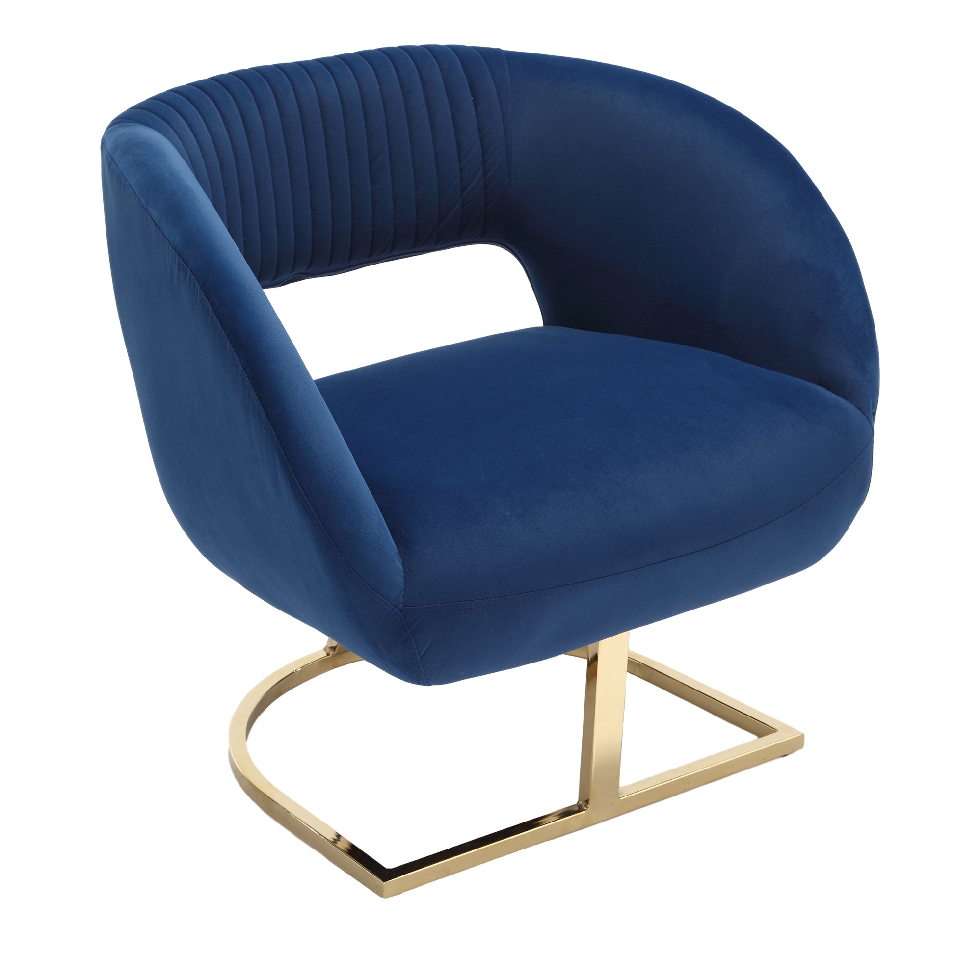 Coolmore Modern Chair With Velvet Fabric, Mid Century Chair With Wide Upholstered, Armchair For Living Room, Lounge, Bedroom Navy Navy Primary Living Space Foam Velvet