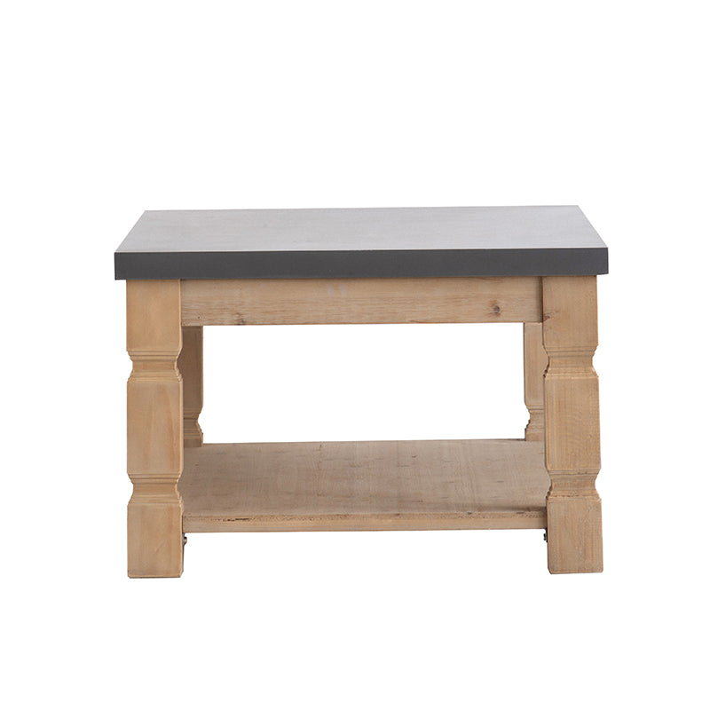 47.8X28X18.8" Coffee Table Brown Gray Wood