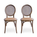 Dining Chair Brown Rattan