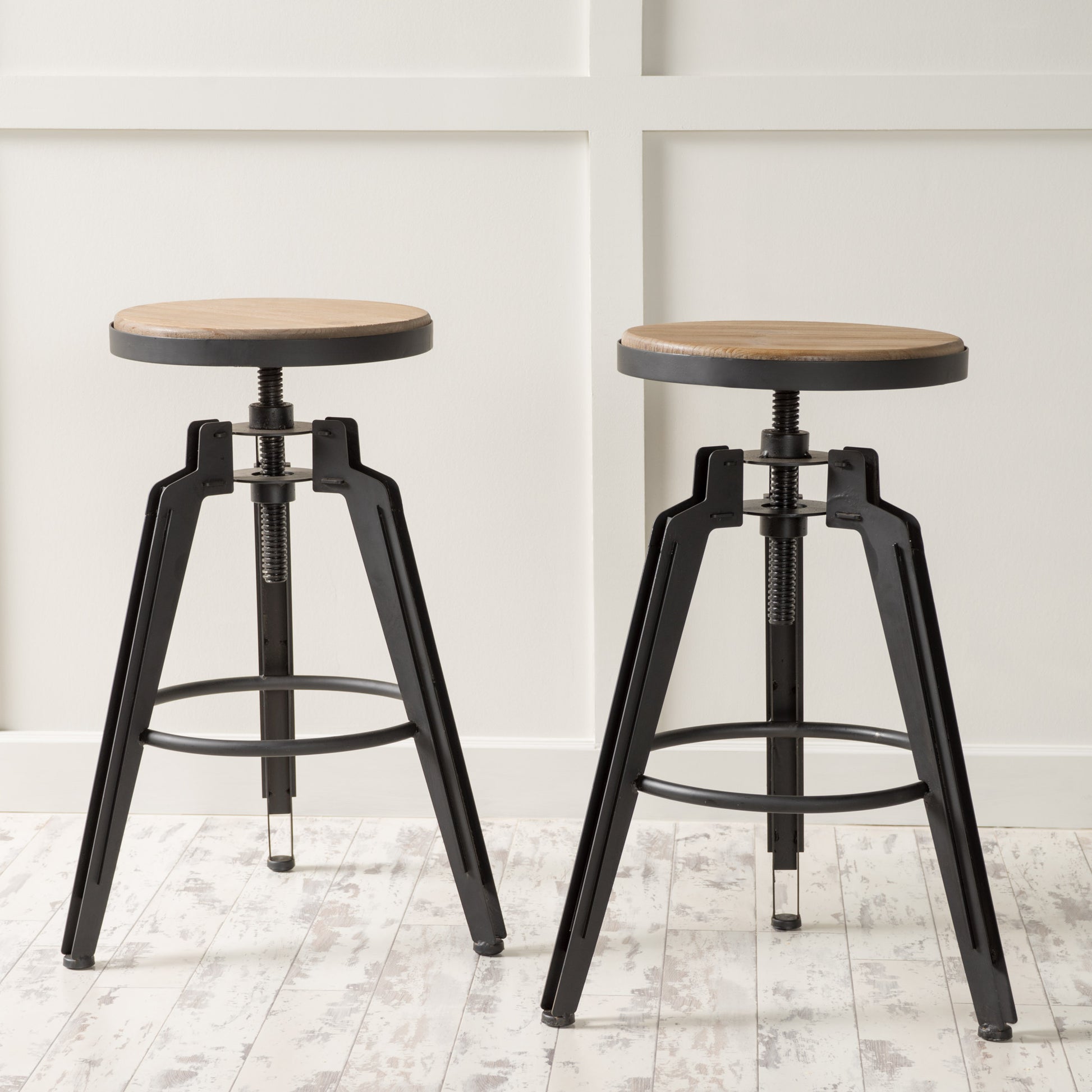 Swivel Barstool Set Of 2 Natural Solid Wood