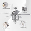 Elegant Metal 52 Inch Ceiling Fan Optional Remote&2 Color Option Blades Or Bedroom, Living Room, Dining Room Chrome Chrome American Design,American Traditional,Antique,Farmhouse,Industrial Plywood Metal