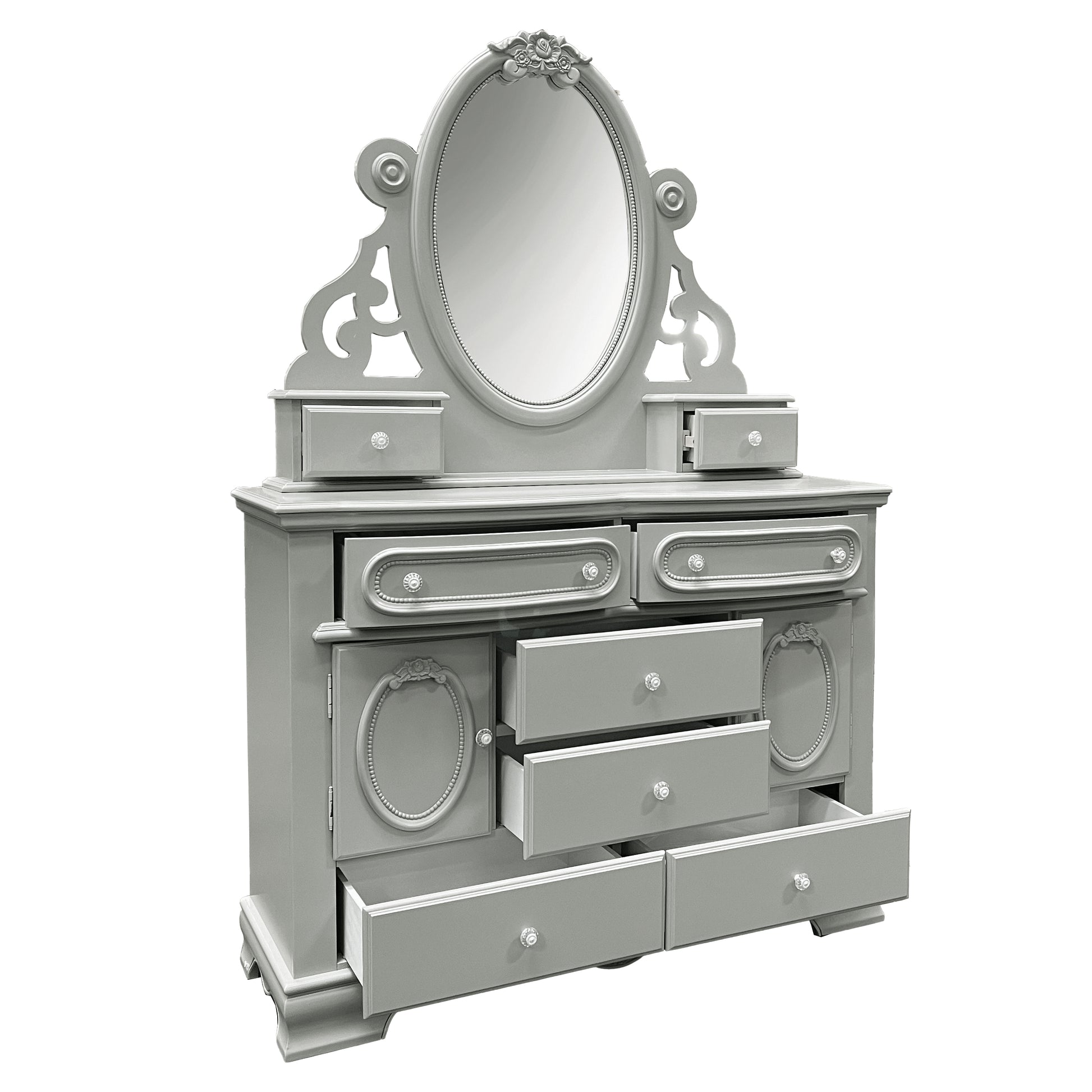 Flora Dresser W Door, Gray Finish Bd02207 Gray Wood