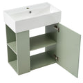 Video 21.6 Inch Modern Floating Bathroom Vanity With Ceramic Basin Perfect For Small Bathrooms, Left Side Storage Green Bathroom Ceramic Mdf
