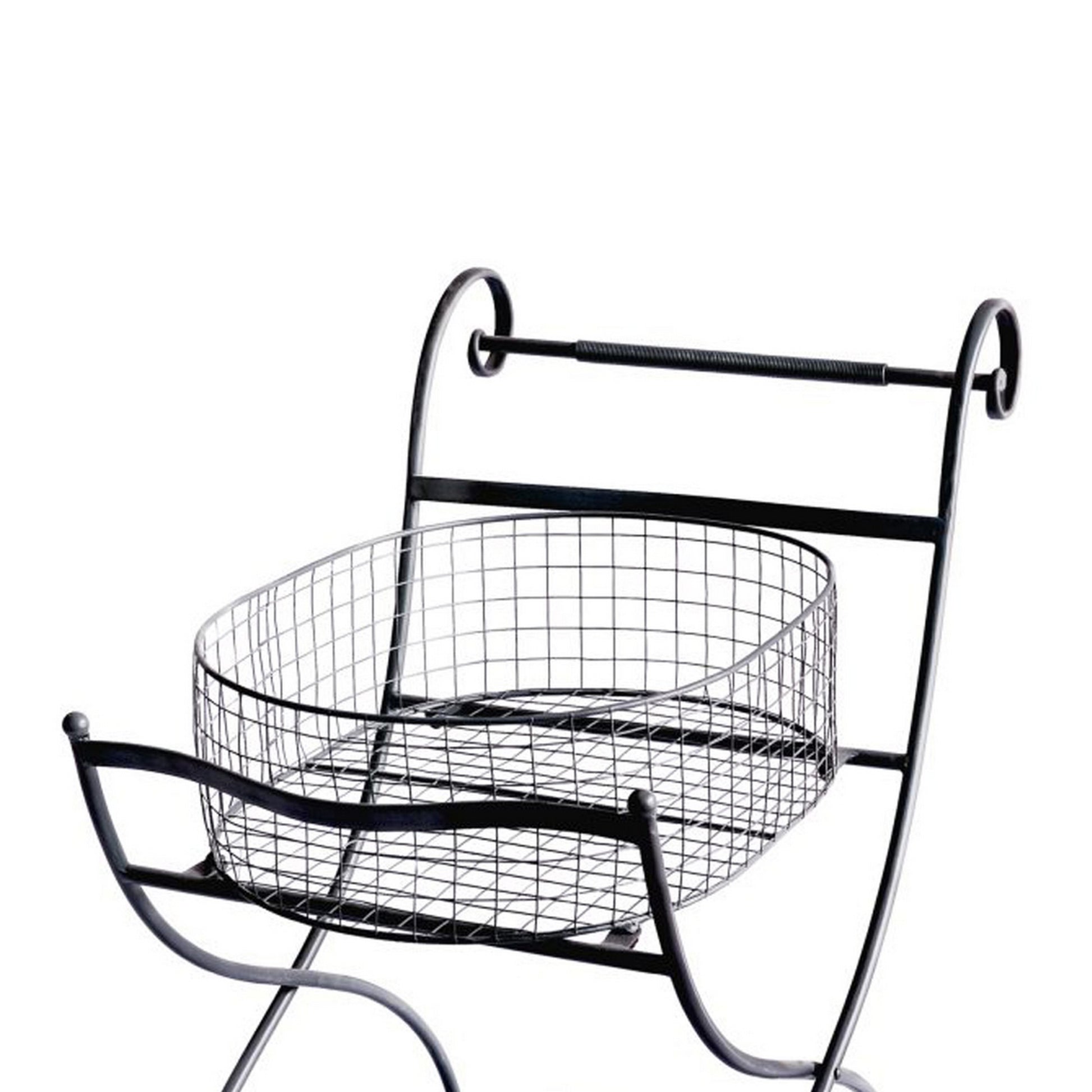 Well Designed Metal Utility Cart & Stand, Black Black Steel