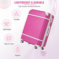 24 In Luggage 1 Piece With Tsa Lockexpandable Lightweight Suitcase Spinner Wheels, Vintage Luggage,Pink Change To Sku:N732P171621H Pink Abs