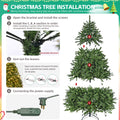 7Ft Pre Lit Artificial Holiday Christmas Tree For Home, Office,Party Decoration W 700 Warm White Lights, 2231 Branch Tips, Easy Assembly, Metal Hinges & Foldable Base Green Pvc