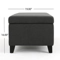 Hartford Storage Ottoman Dark Gray Fabric