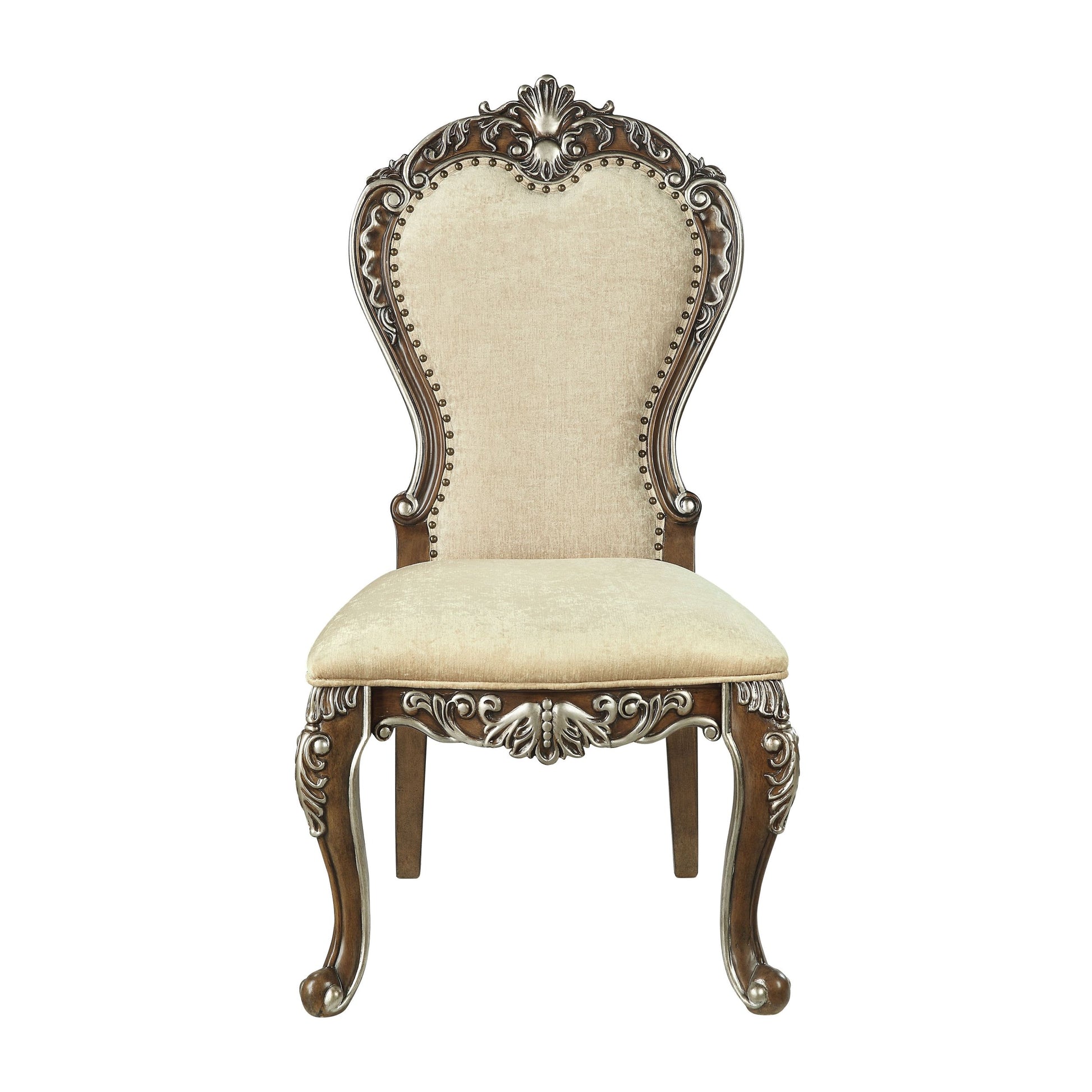 Beige And Antique Oak Side Chair With Trim Set Of 2 Solid Oak Dining Room Side Chair Solid Back Set Of 2 Wood Fabric