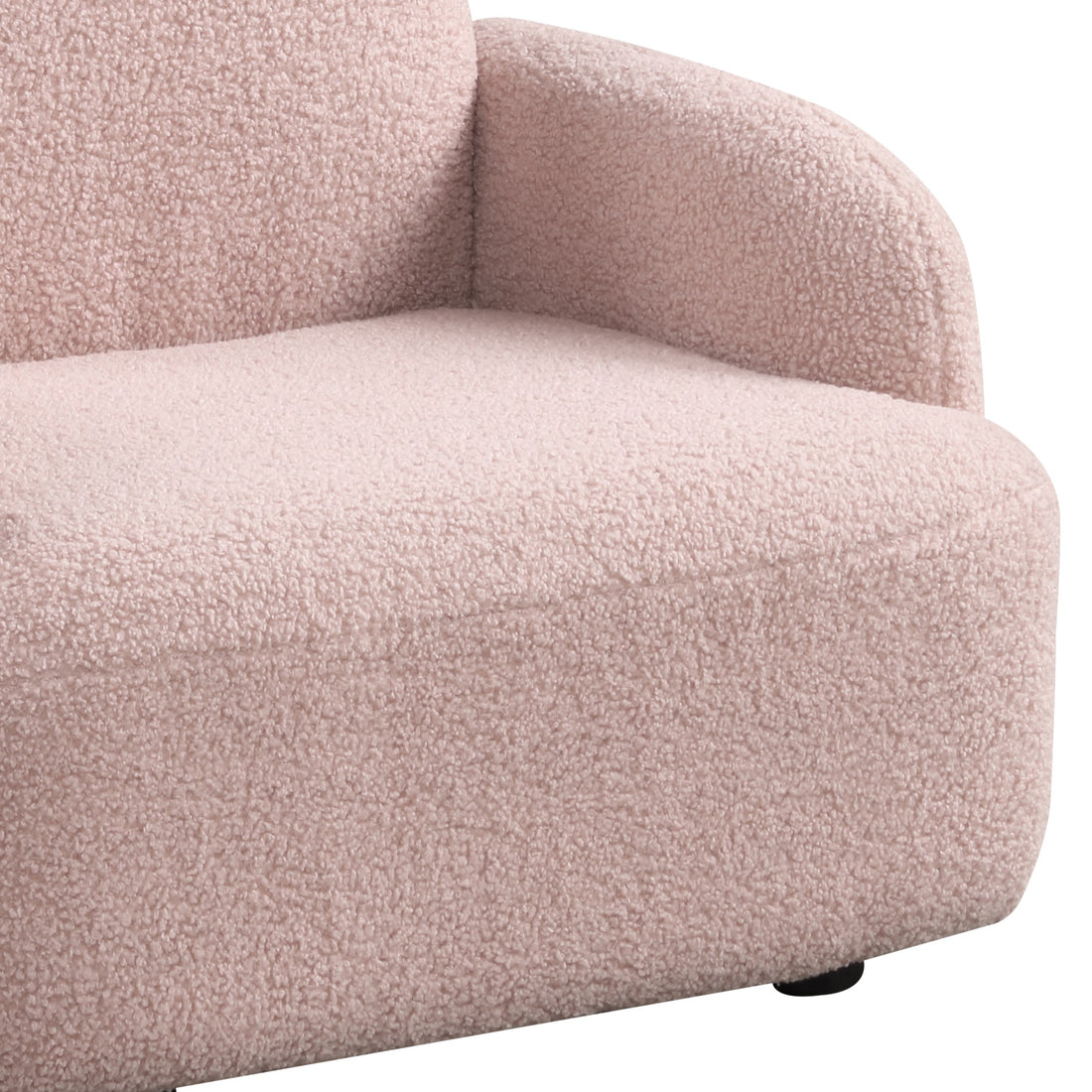 Raelynn 25.5"W Pink Teddy Velvet Bear Shaped Kids Armchair Pink Foam Velvet