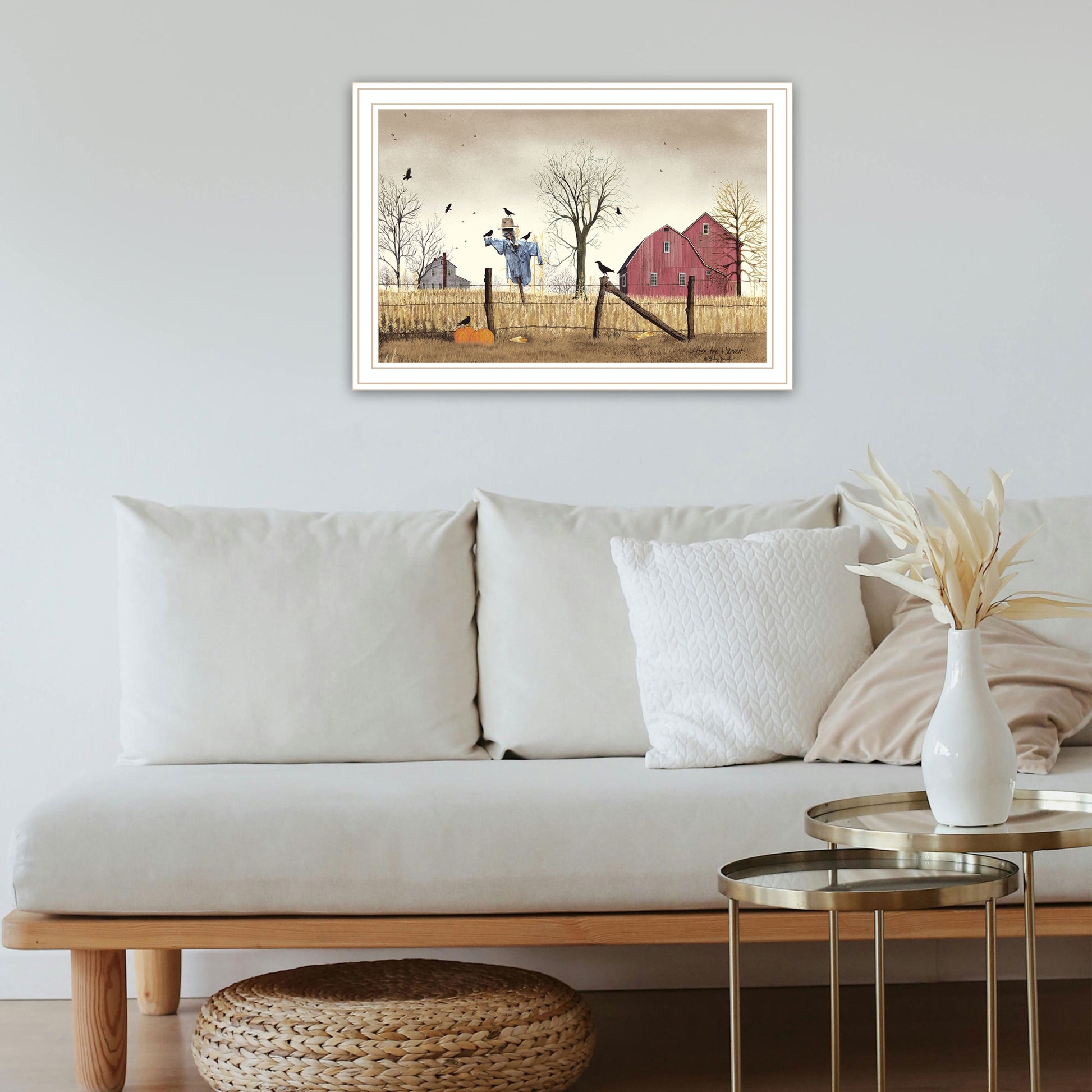 After The Harvest White Framed Wall Art For Living Room, Bedroom Wall Art Print For Home Decor By Billy Jacobs Multi Wood Paper