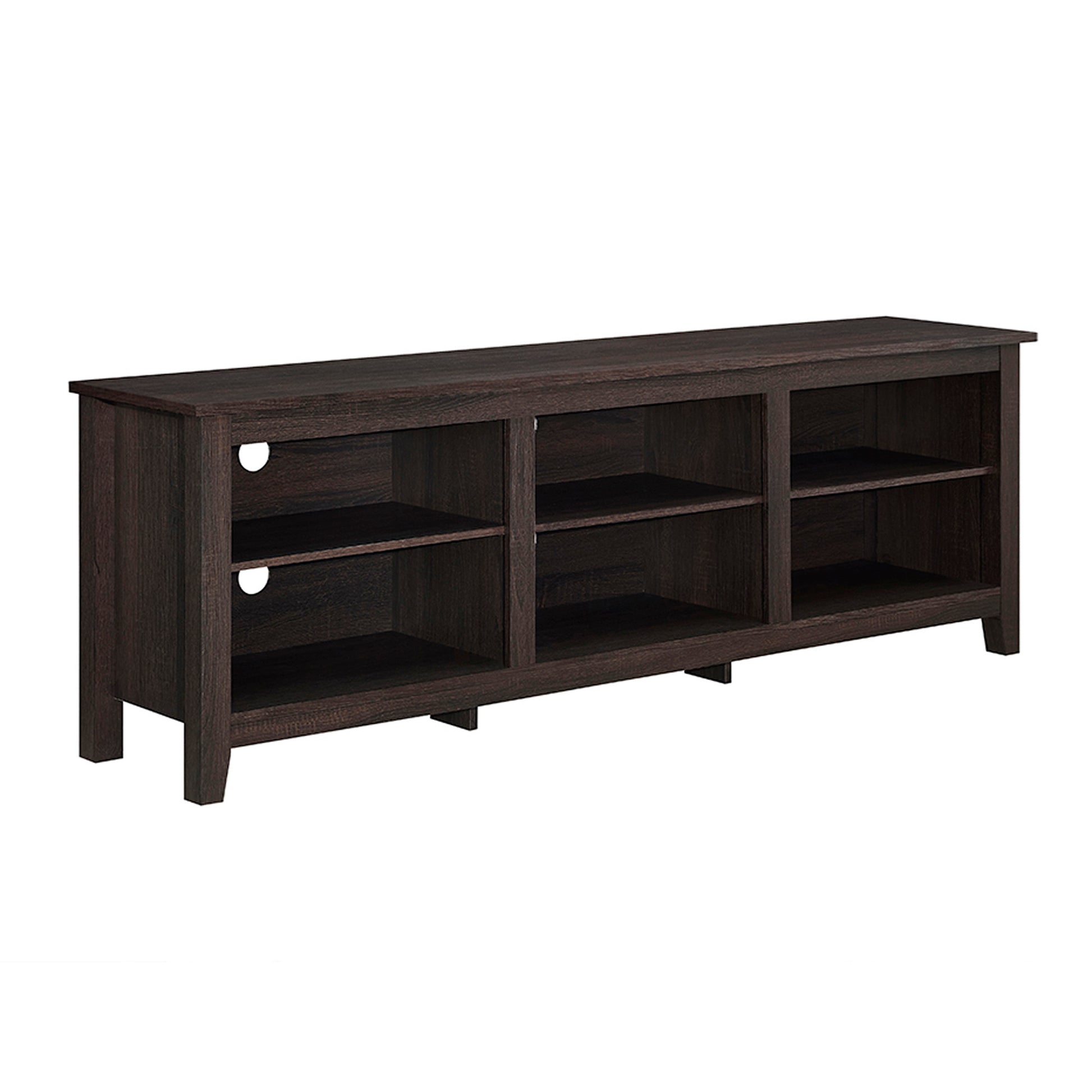 Modern Transitional 3 Shelf Open Storage 70" Tv Stand For 80" Tvs Espresso Espresso Mdf