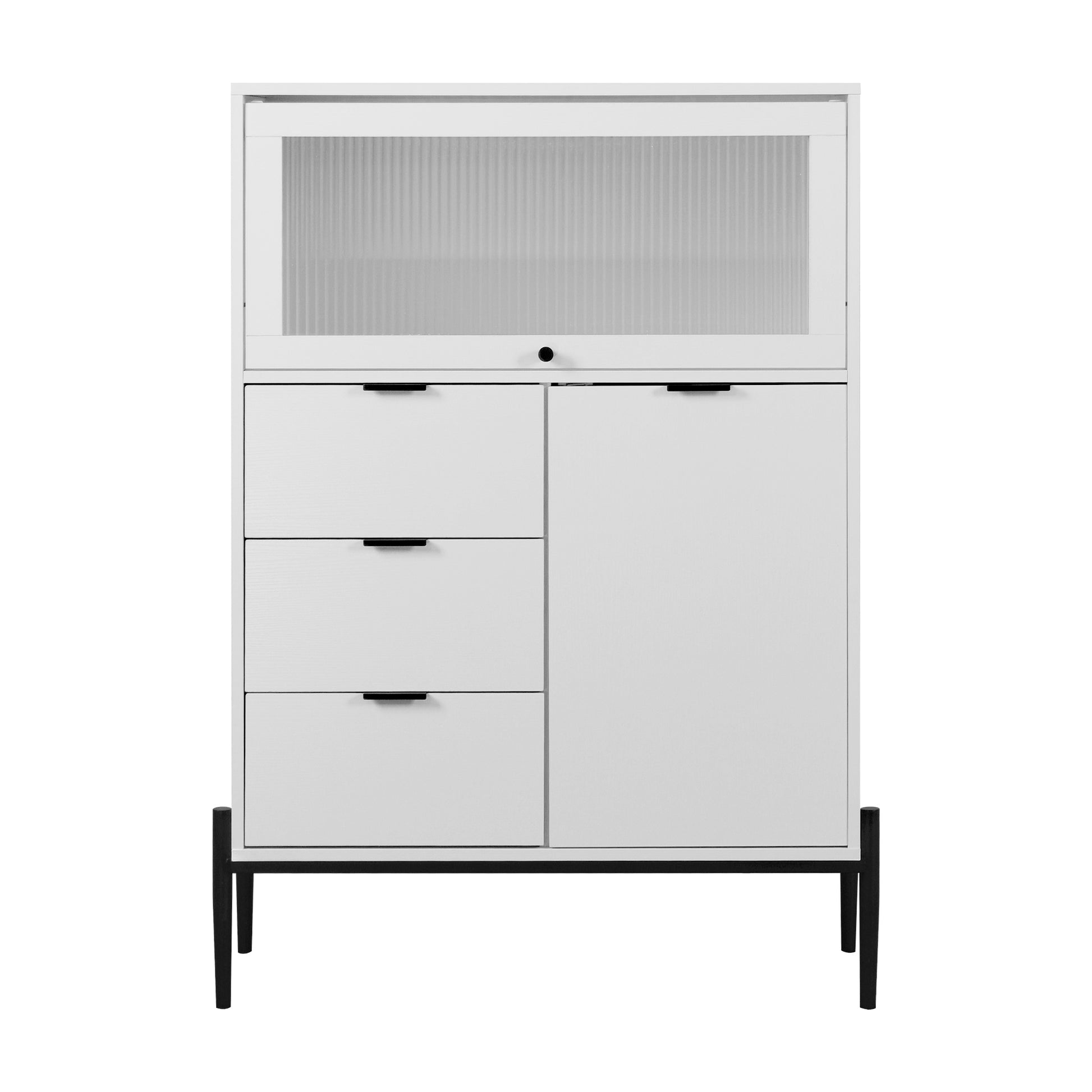 Sideboard With 3 Drawers ,1 Door And 1 Glass Door