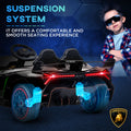 Aosom Lamborghini Veneno Licensed Kids Electric Car With Bluetooth, 12V Ride On Car With Butterfly Doors, Remote Control, Portable Battery, Suspension System, Horn, Songs, Lights, Black Black