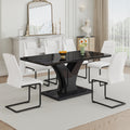 Table and chair set, modern dining table, black black-mdf