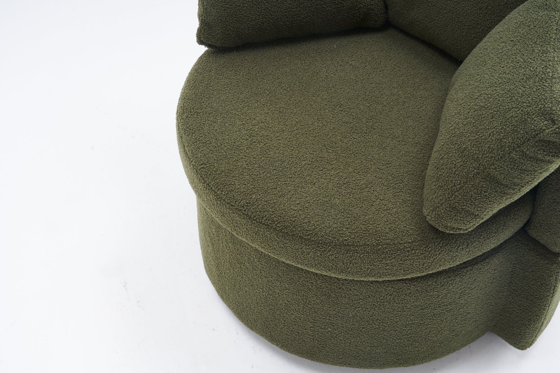 029 Teddy Fabric Swivel And Storage Chair With Back Cushion For Living Room,Green Green Primary Living Space Modern Foam Teddy