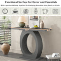 Mirod Stylish Modern Console Table With Egg Shaped Base,Enhanced Stability And Durability,Sleek Design For Home Decor,Perfect For Living Room Or Bedroom Grey Mdf Acacia