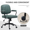 Vinsetto Home Office Chair With Adjustable Height And Tilt, Green Green Polyester