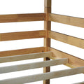 Triple Rubber Wood Bunk Bed With Two Built In Ladders, Guardrails, Twin Over Twin Over Twin, Detachable Triple Twin Bunk Bed,White Oak Twin White Oak Bedroom American Design Bed Frame Rubber Wood