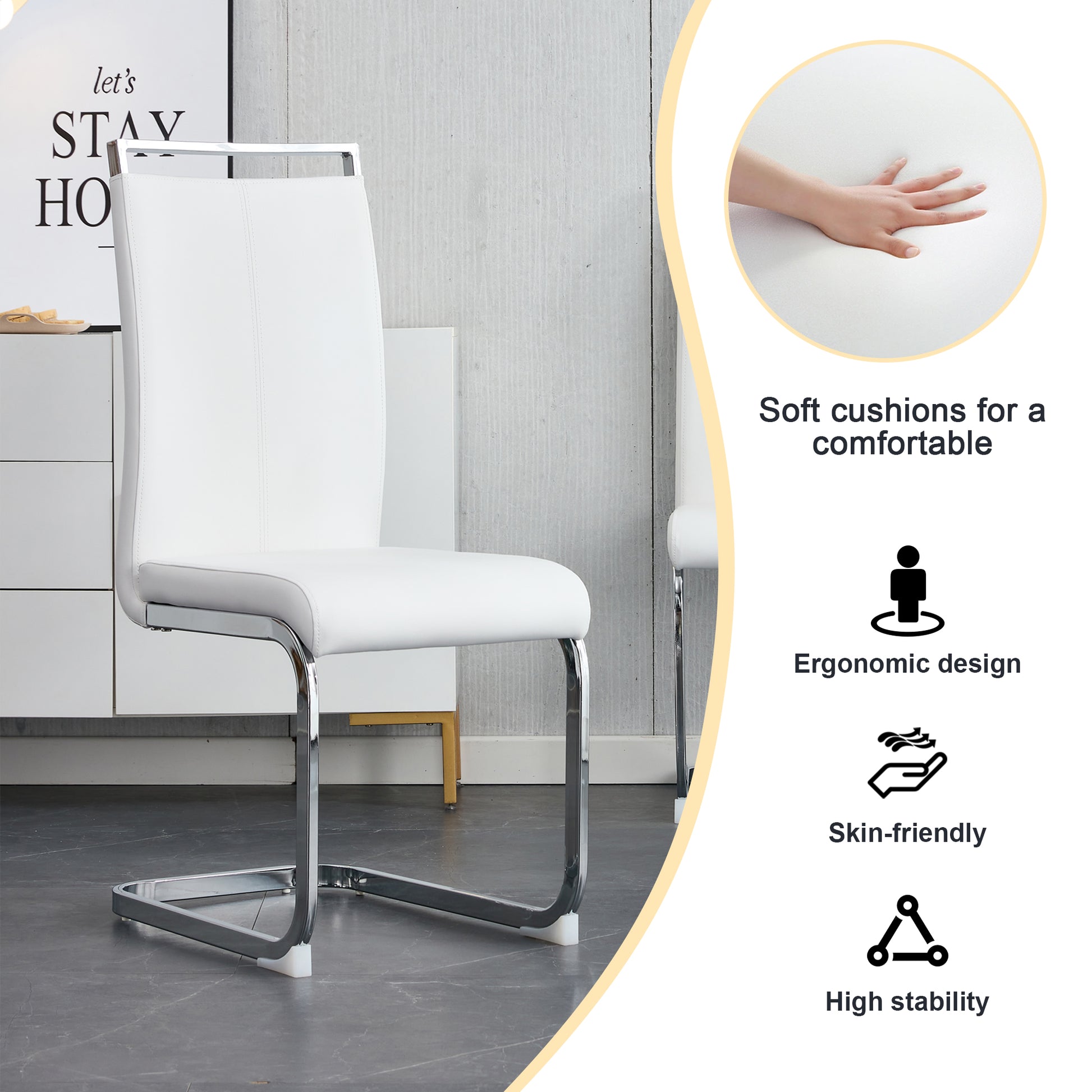 1 Table And 4 Chairs, Brown Tempered Glass Tabletop And Silver Metal Legs, Modern Minimalist Style Rectangular Glass Dining Table, Paired With 4 Modern Silver Metal Leg Chairs. 1123C 1162 Brown Seats 4 Glass