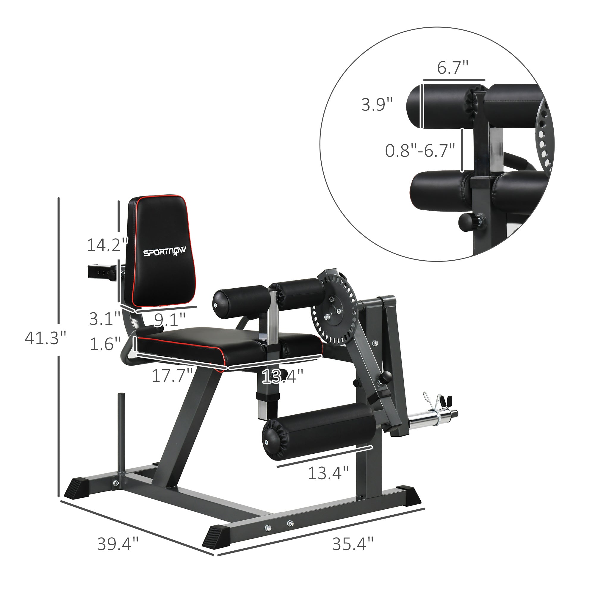 Soozier Seated Calf Raise Machine, Adjustable Leg Extension And Curl M