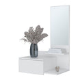 Elgin Floating Vanity With Included Mirror, White White Bedroom Ultra Modern Particle Board Melamine