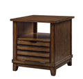 Oak End Table With Tapered Legs Oak Primary Living Space Traditional Shelves Square Solid Wood Mdf