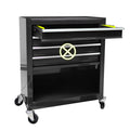 4 Drawers Multifunctional Tool Cart With Wheels Black Black Steel